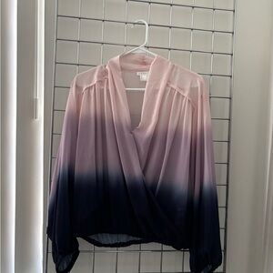 VENUS Pink and Black Ombre Blouse